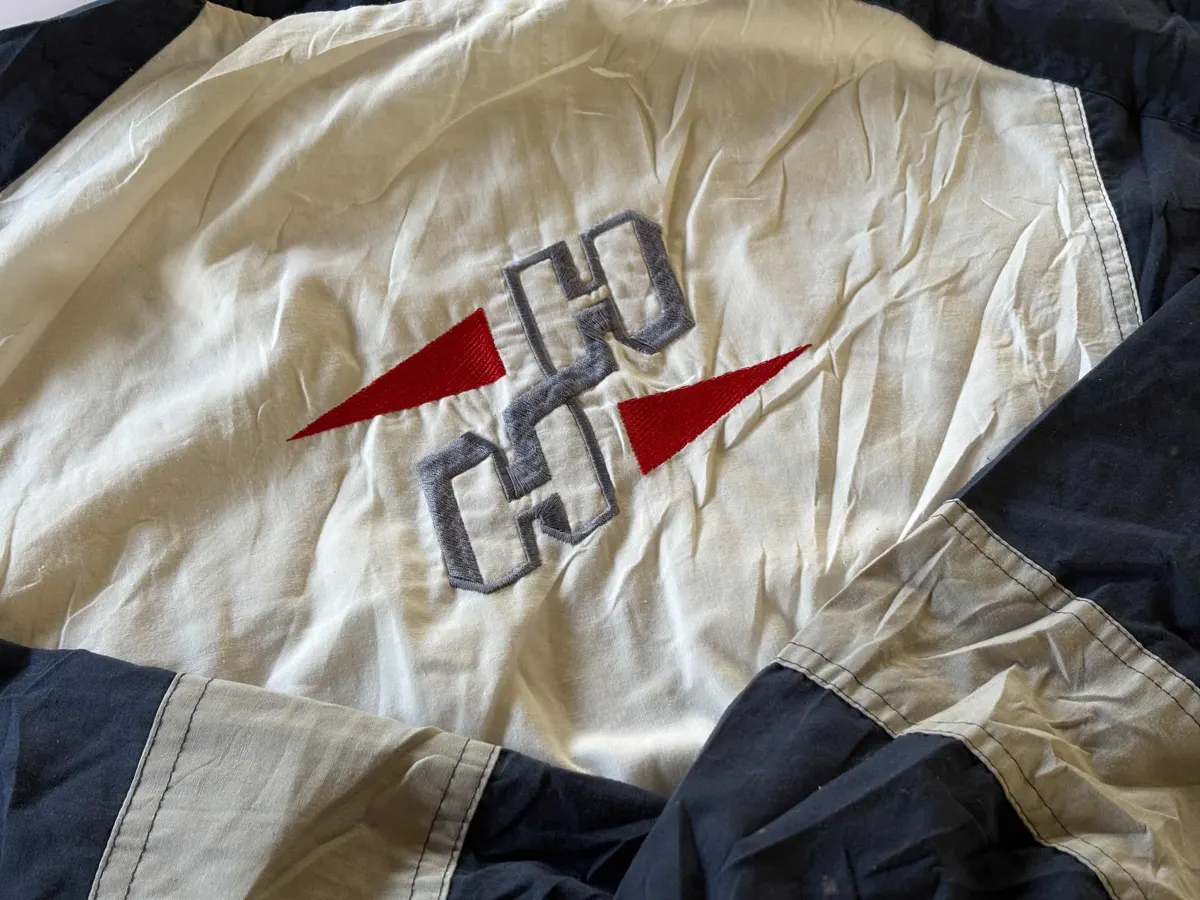 Close-up of the chest embroidery